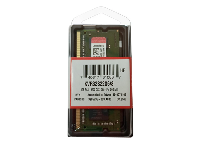 MEMORIA KINGSTON DDR4 8GB 3200MHZ SODIMM /KVR32S22S6/8